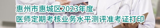惠州市惠城区医师定期考核业务水平网络打印